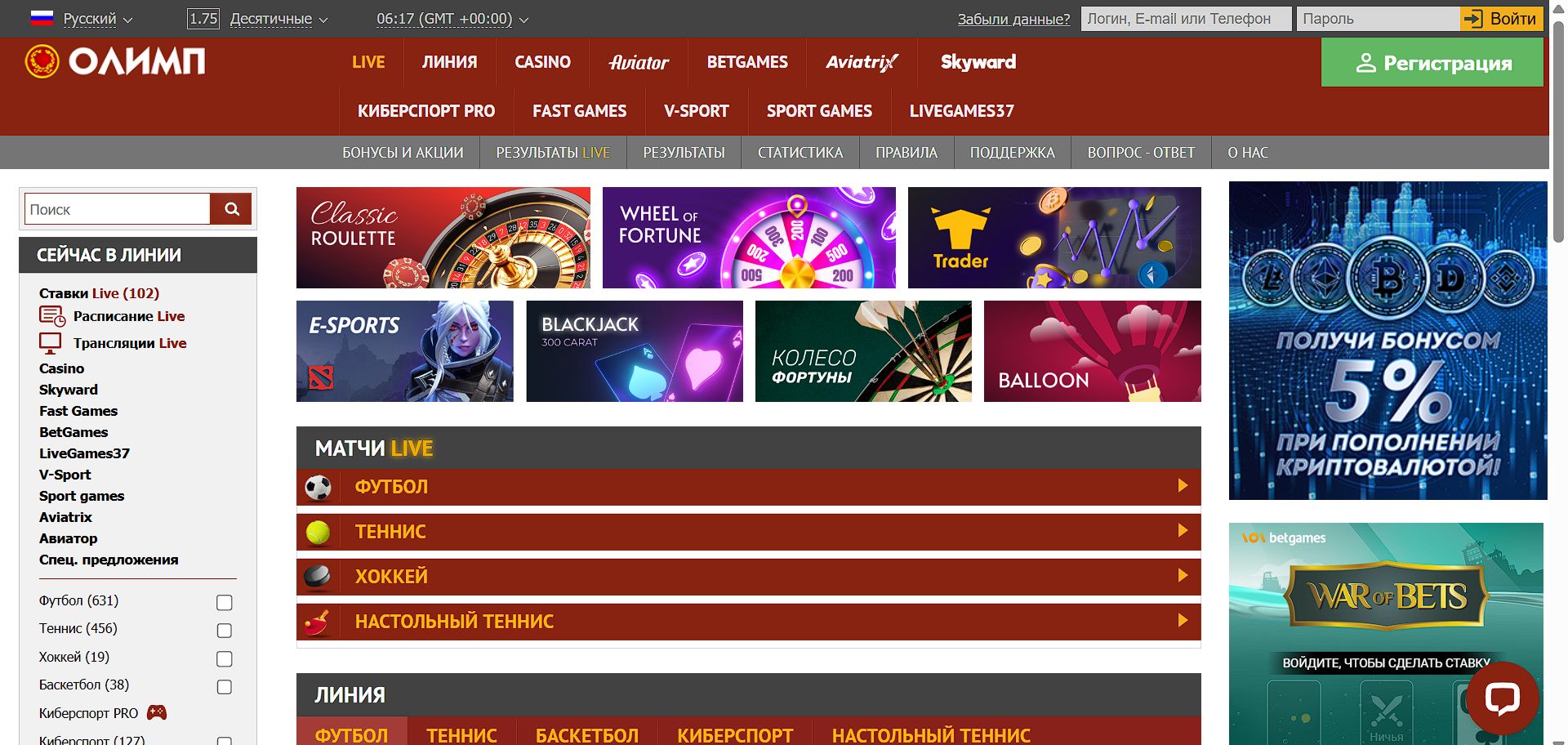 Ставки на Premier League в Olimpbet